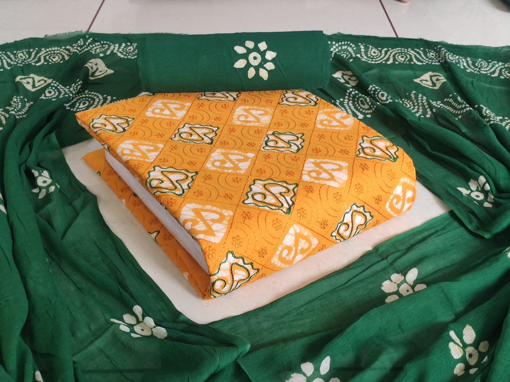 Premium Poplin Cotton Wax Batik Suit with Embroidery & Ari Work Set VOL - 1