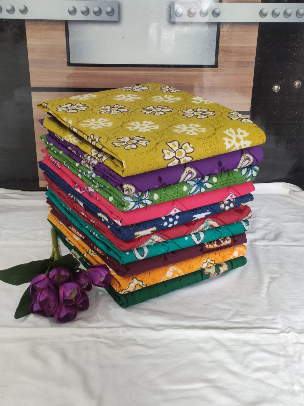 Premium Poplin Cotton Wax Batik Suit with Embroidery & Ari Work Set VOL - 1