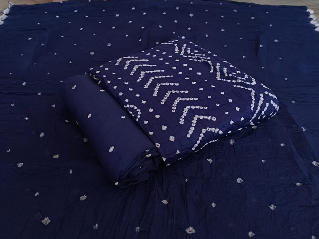 COTTON SHATIN HEAVY BANDHNI SUIT WITH 2.50 MTRS BOTTOM