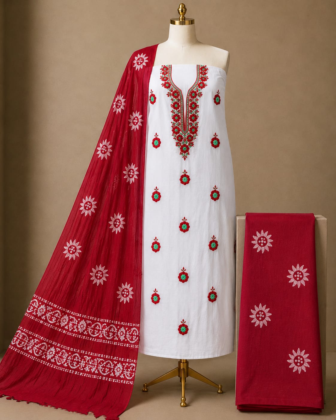 Exclusive Poplin White Neck Work Vol - 3